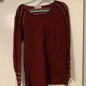 Impressions medium long sleeve waffle knit top